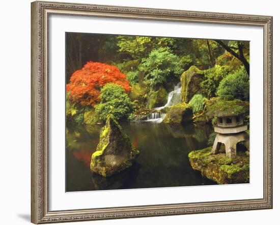 Portland Japanese Garden in Autumn, Portland, Oregon, USA-Michel Hersen-Framed Photographic Print