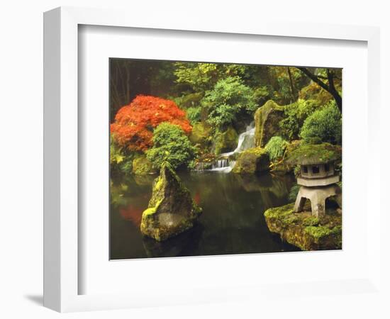 Portland Japanese Garden in Autumn, Portland, Oregon, USA-Michel Hersen-Framed Photographic Print