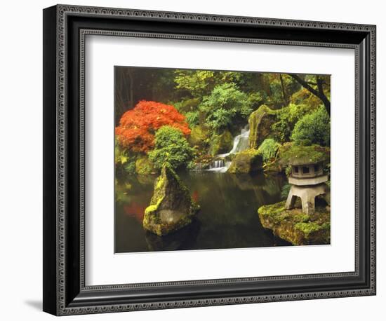 Portland Japanese Garden in Autumn, Portland, Oregon, USA-Michel Hersen-Framed Photographic Print