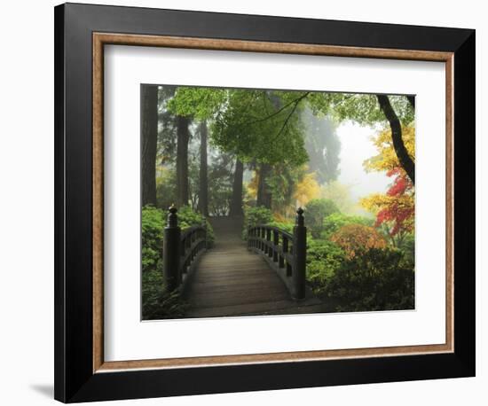 Portland Japanese Garden in Autumn, Portland, Oregon, USA-Michel Hersen-Framed Photographic Print