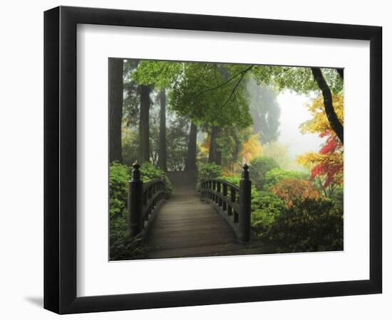 Portland Japanese Garden in Autumn, Portland, Oregon, USA-Michel Hersen-Framed Photographic Print