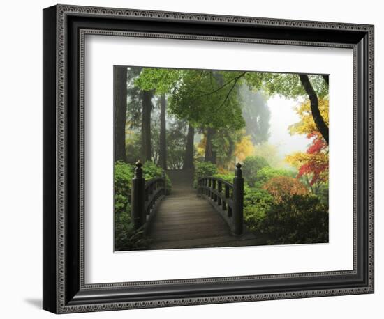 Portland Japanese Garden in Autumn, Portland, Oregon, USA-Michel Hersen-Framed Photographic Print