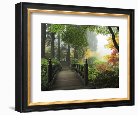 Portland Japanese Garden in Autumn, Portland, Oregon, USA-Michel Hersen-Framed Photographic Print