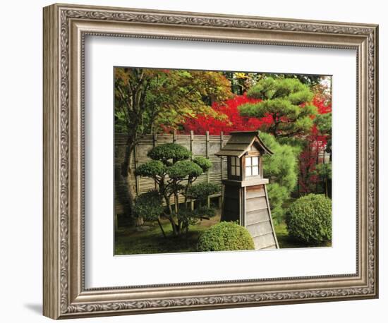 Portland Japanese Garden in Autumn with Fire Hydrant, Portland, Oregon, USA-Michel Hersen-Framed Photographic Print