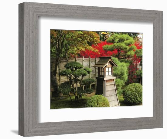 Portland Japanese Garden in Autumn with Fire Hydrant, Portland, Oregon, USA-Michel Hersen-Framed Photographic Print