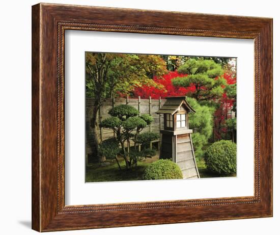 Portland Japanese Garden in Autumn with Fire Hydrant, Portland, Oregon, USA-Michel Hersen-Framed Photographic Print