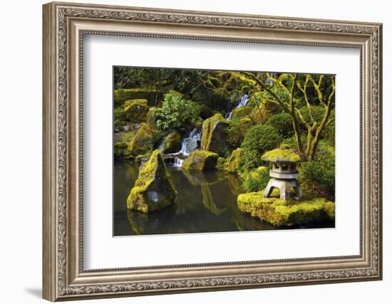 Portland Japanese Garden in Spring, Portland, Oregon, USA-Michel Hersen-Framed Photographic Print