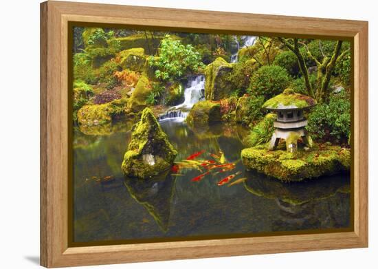 Portland Japanese Garden, Portland, Oregon, USA-Michel Hersen-Framed Premier Image Canvas