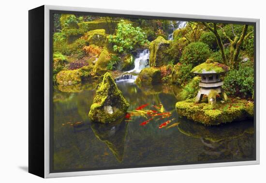 Portland Japanese Garden, Portland, Oregon, USA-Michel Hersen-Framed Premier Image Canvas