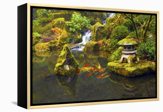 Portland Japanese Garden, Portland, Oregon, USA-Michel Hersen-Framed Premier Image Canvas