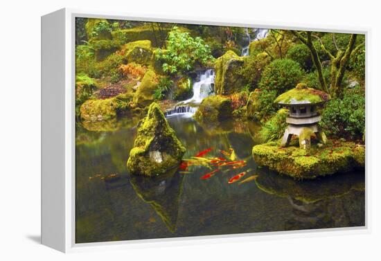 Portland Japanese Garden, Portland, Oregon, USA-Michel Hersen-Framed Premier Image Canvas