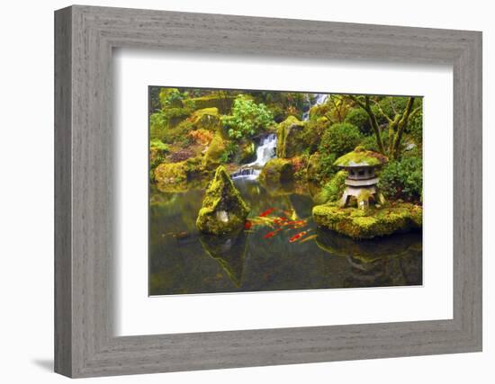 Portland Japanese Garden, Portland, Oregon, USA-Michel Hersen-Framed Photographic Print