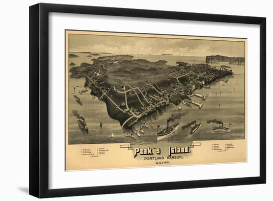 Portland, Maine - Peaks Island-Lantern Press-Framed Art Print