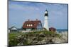 Portland, Maine, USA Famous Head Light lighthouse on rocky cliff.-Bill Bachmann-Mounted Photographic Print