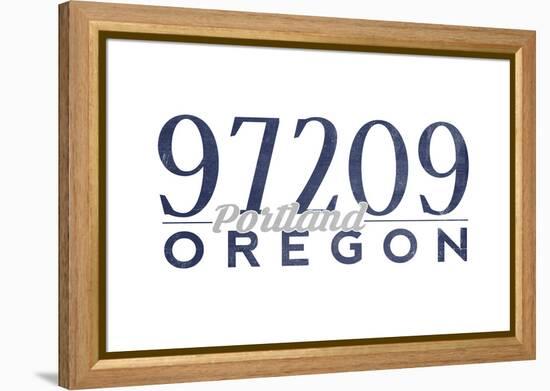 Portland, Oregon - 97209 Zip Code (Blue)-Lantern Press-Framed Stretched Canvas