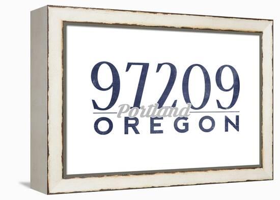 Portland, Oregon - 97209 Zip Code (Blue)-Lantern Press-Framed Stretched Canvas