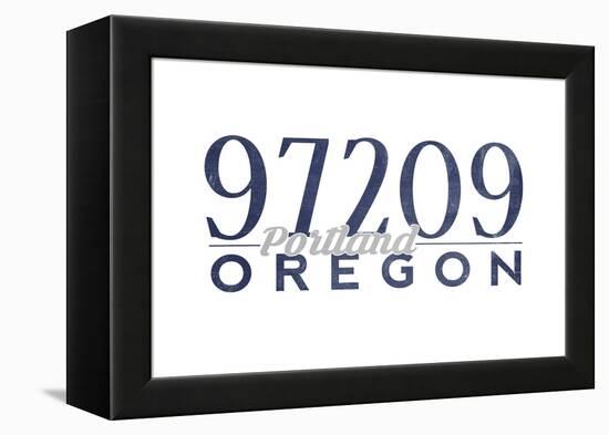 Portland, Oregon - 97209 Zip Code (Blue)-Lantern Press-Framed Stretched Canvas