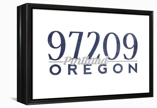 Portland, Oregon - 97209 Zip Code (Blue)-Lantern Press-Framed Stretched Canvas