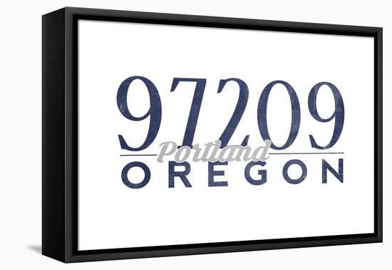 Portland, Oregon - 97209 Zip Code (Blue)-Lantern Press-Framed Stretched Canvas