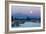 Portland, Oregon - Mt. Hood with Purple Sky and Water-Lantern Press-Framed Art Print