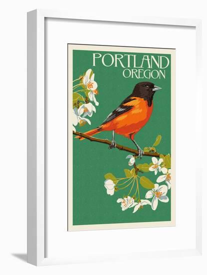 Portland, Oregon - Oriole-Lantern Press-Framed Art Print