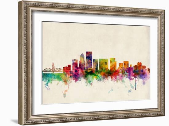 Portland Oregon Skyline-Michael Tompsett-Framed Art Print