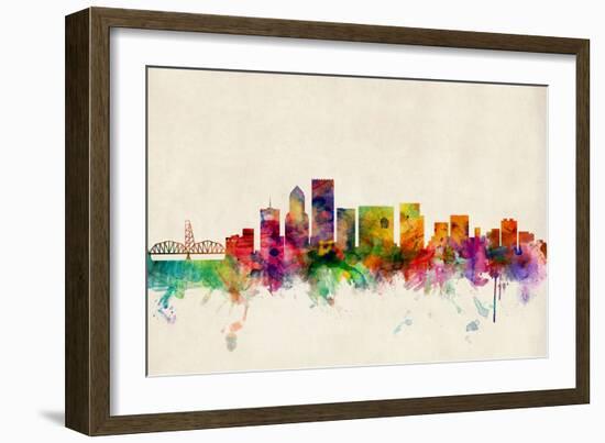 Portland Oregon Skyline-Michael Tompsett-Framed Art Print