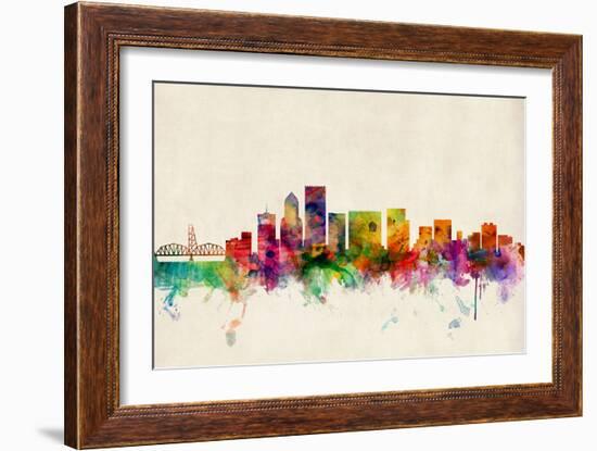 Portland Oregon Skyline-Michael Tompsett-Framed Art Print