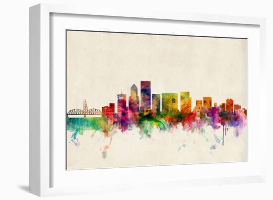 Portland Oregon Skyline-Michael Tompsett-Framed Art Print