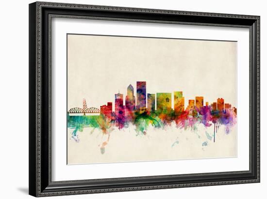 Portland Oregon Skyline-Michael Tompsett-Framed Art Print