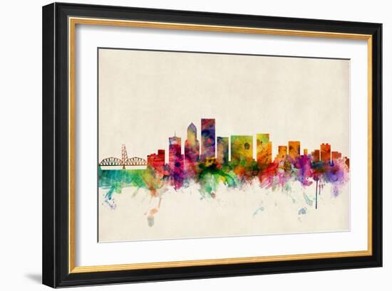 Portland Oregon Skyline-Michael Tompsett-Framed Art Print