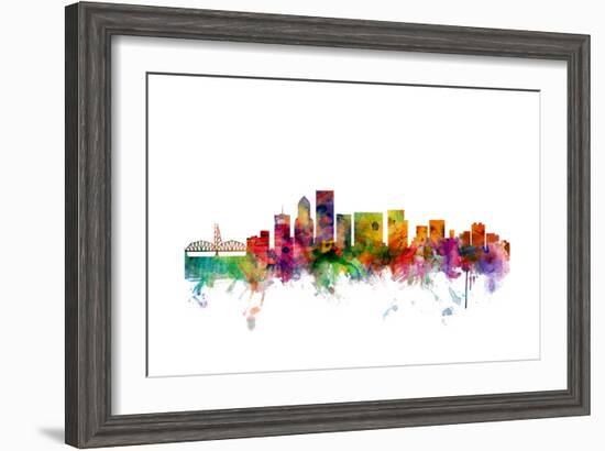 Portland Oregon Skyline-Michael Tompsett-Framed Art Print