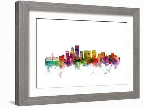 Portland Oregon Skyline-Michael Tompsett-Framed Art Print