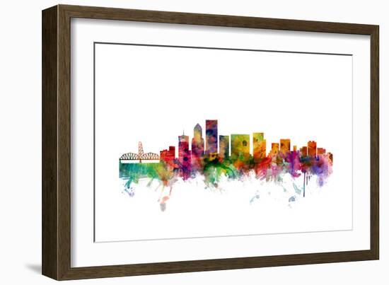 Portland Oregon Skyline-Michael Tompsett-Framed Art Print