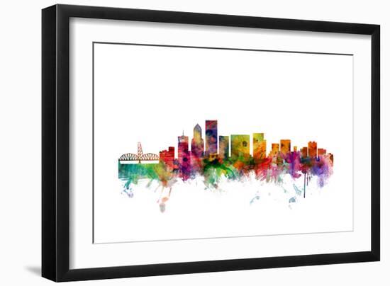 Portland Oregon Skyline-Michael Tompsett-Framed Art Print