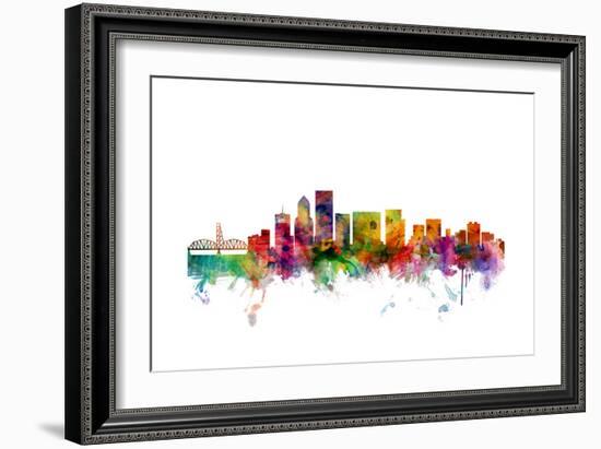 Portland Oregon Skyline-Michael Tompsett-Framed Art Print