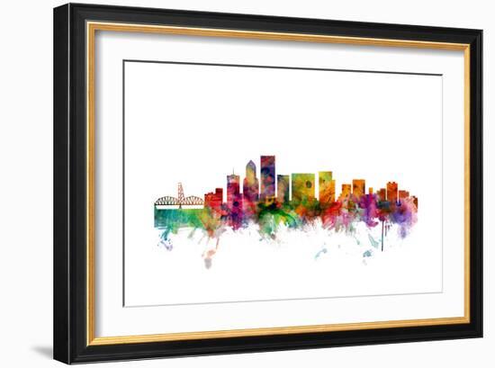 Portland Oregon Skyline-Michael Tompsett-Framed Art Print