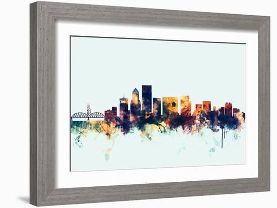 Portland Oregon Skyline-Michael Tompsett-Framed Art Print