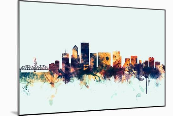 Portland Oregon Skyline-Michael Tompsett-Mounted Art Print