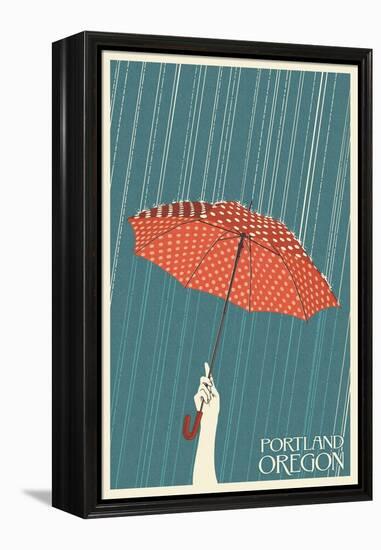 Portland, Oregon - Umbrella-Lantern Press-Framed Stretched Canvas