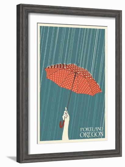 Portland, Oregon - Umbrella-Lantern Press-Framed Art Print