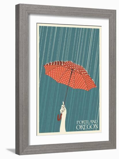 Portland, Oregon - Umbrella-Lantern Press-Framed Art Print