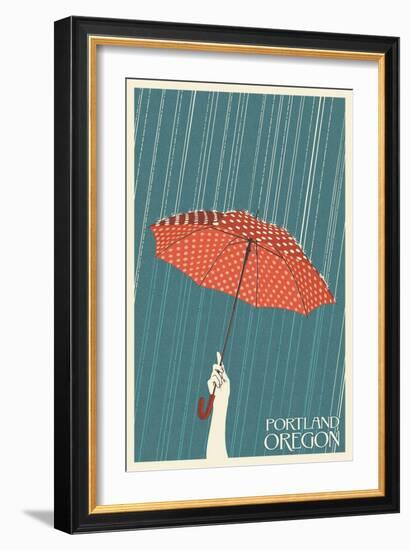 Portland, Oregon - Umbrella-Lantern Press-Framed Art Print