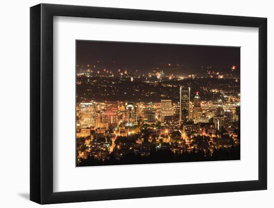 Portland Oregon, Usa Fireworks.-diro-Framed Photographic Print