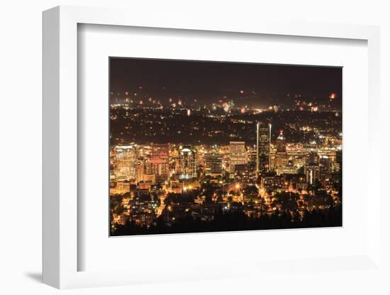 Portland Oregon, Usa Fireworks.-diro-Framed Photographic Print