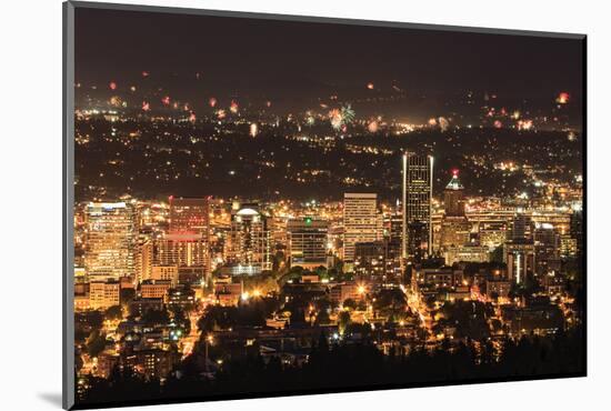 Portland Oregon, Usa Fireworks.-diro-Mounted Photographic Print