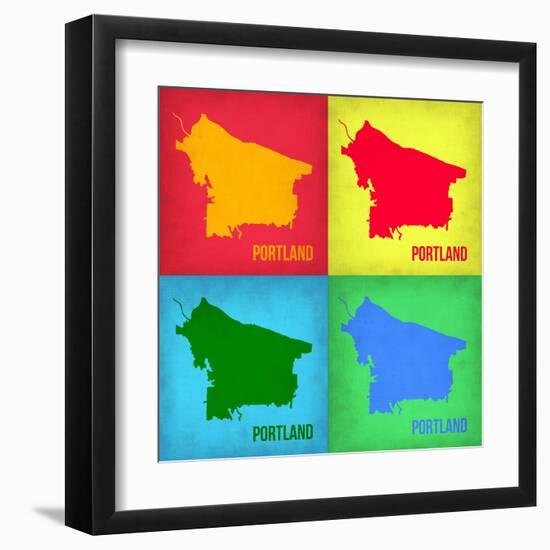 Portland Pop Art Map 1-NaxArt-Framed Art Print