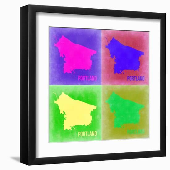 Portland Pop Art Map 2-NaxArt-Framed Art Print