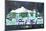 Portland Skyline License Plate Art-Design Turnpike-Mounted Giclee Print