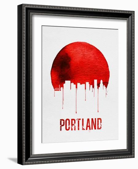 Portland Skyline Red-NaxArt-Framed Art Print